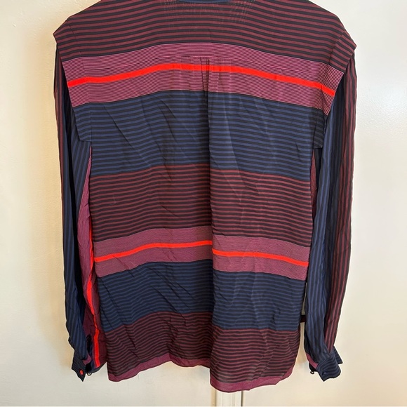 Joie Blue and Red Long Sleeve Ishana Buttoned Blouse Women’s Medium - Picture 7 of 8